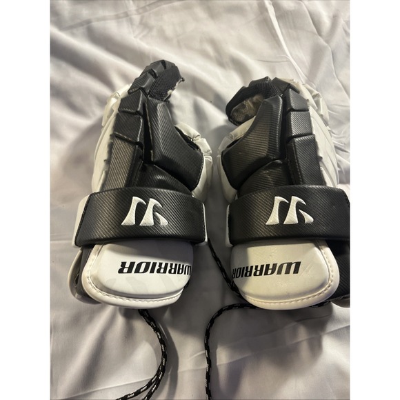 Lacrosse Gloves Warrior Hypno 3 White Black Size Unknown Measured In Photos - Picture 1 of 7